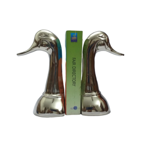 Wholesale Bookend Elegant Classic Aluminium <b>With</b> Wooden Base Decorative Silver Polish Bookends for <b>Bookshelf</b> - Product Image 4
