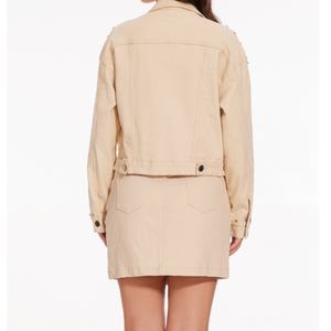 Ensemble deux pièces OEM pour femme : Manteau et jupe en jean délavé, vieilli, clouté de rivets, style western décontracté et tendance - Product Image 2