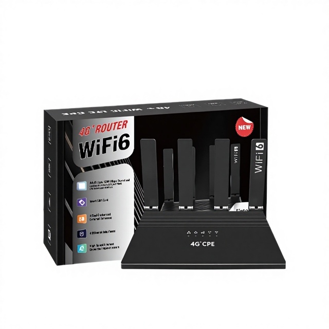 4G SIM Card Mobile Router Modem with 4 RJ45 Ports WiFi6 WR800 Model for Global Use
