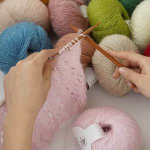 <span class=keywords><strong>Fil</strong></span> <span class=keywords><strong>fantaisie</strong></span> en gros 70 % mohair superfin 30 % laine mélangée pour crochet et tricot, teint en filature, anti-boulochage, doux, <span class=keywords><strong>fil</strong></span>é à l'anneau - Product Image 3