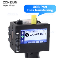 Impresora de Inyección de Tinta Portátil ZONESUN ZS-HIP508 para Etiquetado de Fecha de Caducidad, Codificación de Logotipos y Caracteres Grandes de 50.8 mm