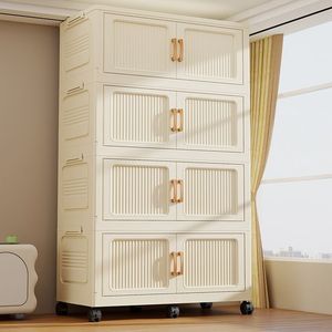 Armoire <span class=keywords><strong>de</strong></span> <span class=keywords><strong>rangement</strong></span> pliable multi-niveaux extra-<span class=keywords><strong>large</strong></span> en PP, sans assemblage requis, pour la maison et le bureau, unité <span class=keywords><strong>de</strong></span> <span class=keywords><strong>rangement</strong></span> pour vêtements <span class=keywords><strong>de</strong></span> chambre à coucher - Product Image 4