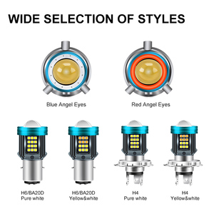 Angel eyes flash <span class=keywords><strong>Moto</strong></span> H4 BA20D H6 <span class=keywords><strong>Led</strong></span> Phare High Low Beam Blanc Jaune <span class=keywords><strong>Moto</strong></span> Lumières <span class=keywords><strong>Led</strong></span> Ampoules de phares - Product Image 5