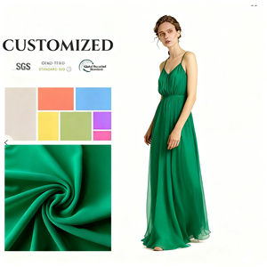 Thân Thiện Với Môi Abaya Phụ Nữ Hồi Giáo Váy Vải Tùy Chỉnh Phong Cách Abaya Dubai Vải Tái Chế Polyester Voan Vải - Product Image 1