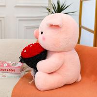 Grosir buket bunga hewan boneka Dekorasi babi mainan mewah untuk anak perempuan hadiah Hari Valentine