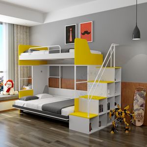 Vêtements enfants, 10 pièces, ensemble d'armoires pour chambre à coucher peu encombrante, <span class=keywords><strong>lit</strong></span> mural caché, avec rangement - Product Image 3