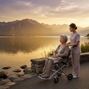 <span class=keywords><strong>Fauteuil</strong></span> <span class=keywords><strong>roulant</strong></span> de voyage portable en aluminium JN873LAJ, <span class=keywords><strong>fauteuil</strong></span> de transport pliable léger, sac de transport, <span class=keywords><strong>prix</strong></span> d'usine, vente en gros - Product Image 3