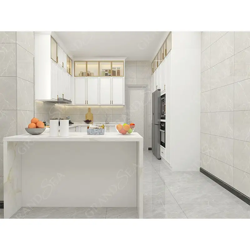 Modulatore in miniatura avorio bianco cucina progetta compatti prefabbricati mobili da cucina Set per appartamento