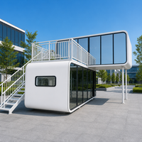Maison conteneur modulaire préfabriquée moderne du milieu du siècle, style cabane Apple à deux étages, pod mobile pour glamping et complexe hôtelier, bureau mobile de 20 pieds