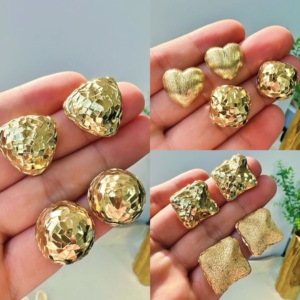 BD-B8124 बड़े/मध्यम/छोटी गेंद अर्रिंग स्टड क्रॉस लड़के के आकार के क्यूबिक जिरकॉन इयररिंग 18k सोने की जुताई - Product Image 4