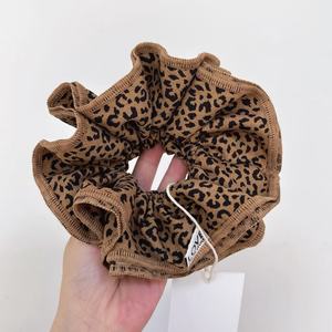 Leopard Print Design Ballet Double Layer Big <b>Large</b> Flower Scrunchies Elastic Hair Ties Bands Hair Accessories - Product Image 4
