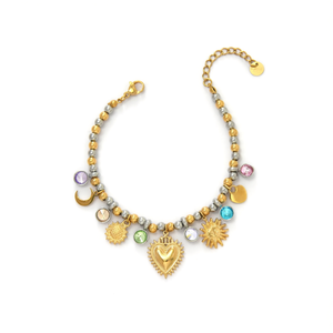 Collier de mode perlé en acier inoxydable 316L plaqué or PVD, design de pendentif charme durable et résistant - Product Image 2