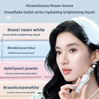 Flower Knows Nouvelle Collection Snow Ballet Ice Crystal Petit Kit 5 Articles : Fard à Joues, Poudre Compacte, Fard à Paupières, Parfum, Coffret Cadeau Cosmétiques