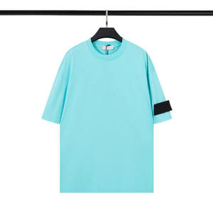 T-shirt stilizzata da uomo con distintivo di puro cotone, girocollo, <span class=keywords><strong>stile</strong></span> Casual, top da uomo e <span class=keywords><strong>donna</strong></span> - Product Image 5