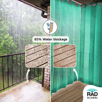 Rideaux d'extérieur en HDPE à œillets, 150 GSM, avec protection UV, tissu résistant aux intempéries et style élégant pour balcons et patios