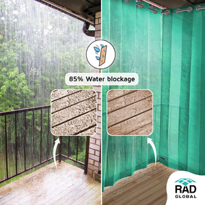 Eyelet HDPE Outdoor Curtains 150 GSM with UV Protection Weather Resistant Fabric and Elegant Style for Balconies Patios - Product Image 6
