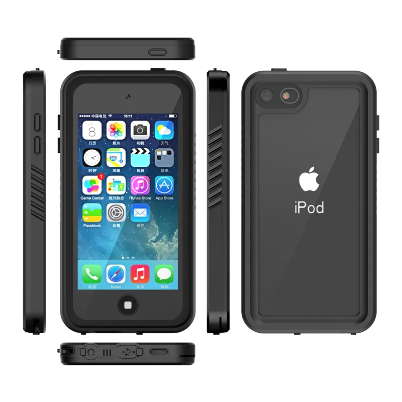 Yapears Voor Ipod Touch 5/ 6/ 7 4 Inch IP68 Waterdichte Case, full Body Beschermende Met Ingebouwde Screen Protector Shockproof