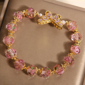Nouveauté 2025 – Bracelet Papillon Perlé en Verre Rose Délicat, Idéal pour Cadeau d'Amie – Vente Flash - Product Image 2