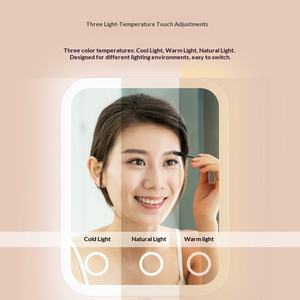 Factory Stock Aluminum Plastic <strong>Rectangular</strong> LED Portable Smart Lighted Makeup <strong>Mirror</strong> Fill Light for Female Students Beauty Use - Product Image 4