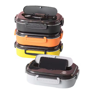 High Quality Stainless Steel Bento <b>Box</b> Thermal Insulated Plastic Lid Heatable Leak Proof BPA Free 4-Compartment Foldable Lunch - Product Image 5