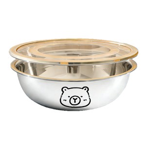 Tazón de mezcla de acero inoxidable con tapa de gran capacidad para amasar y hornear, uso en panadería - Product Image 5