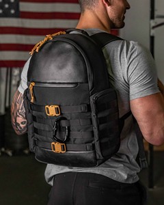 Factory Custom Tactical Style Oxford Genuine Vegan <b>Leather</b> Waterproof Laptop <b>Backpacks</b> with Nylon Lining for <b>Men</b> - Product Image 1