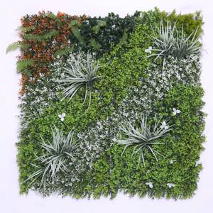 Paneles de flores de panel de hierba de pared verde artificial clásico de 1*1m en stock para decoración de interiores - Product Image 3