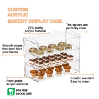 Vitrine de pâtisserie en acrylique recyclable personnalisé écologique pour présentoir de stockage de biscuits beignets en plexiglas pour Reta