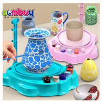 Machine à tour de poterie électrique, jouets rotatifs, dessin créatif, hibou mignon, bricolage