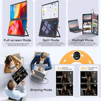 2025 Meilleur moniteur à écran partagé IPS de 15.6 pouces USB C Triple moniteur Extension d'écran d'ordinateur portable double pliable avec support