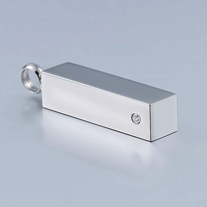 12 color piedra cristal cremación urna joyería <span class=keywords><strong>Bar</strong></span> Cubo de Memorial de alas de Ángel colgante de collar de regalo (plata) - Product Image 3