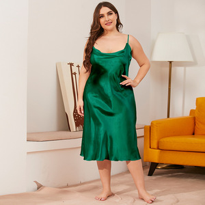 Robe de nuit à bretelles pour femmes, grande taille, printemps et été, vêtements d'intérieur amples, vente en gros - Product Image 6