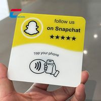 Plaque acrylique NFC personnalisée pour avis Google, 1 mm, étanche, NTAG213, avec adhésif pour le marketing des entreprises