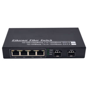 Conmutador de Red Gigabit de Venta Caliente de Fábrica, 2 SFP, 4 RJ45, Transceptor Óptico, Convertidor de Medios BIDI 20KM, Conmutador PoE, Conmutador Ethernet - Product Image 1