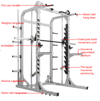 Équipement de musculation pour la gym : Machine à squats à levier, Cage de puissance multifonctionnelle, Demi-rack à squats