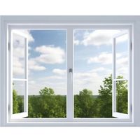 Ventanas de PVC de Diseño Europeo con Doble Acristalamiento y Apertura Abatible, Personalización de Fábrica