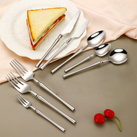 Ensemble de couverts épais en acier inoxydable 304, couteau, cuillère, fourchette pour la maison, le restaurant, les mariages et les célébrations