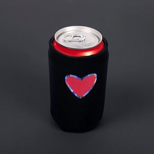Neoprene Insulated <b>Drink</b> Sleeve Silk Screen Print in Black Color Material with Custom Design OEM Can <b>Cooler</b> - Product Image 5