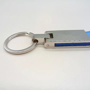 Custom Logo PU Leather Keychain with Metal Key Ring - Minimalist Car Key Accessory, Personalized Leather Key Holder