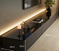 Mueble de TV Moderno de Piedra Negra de Alta Gama para Sala de Estar, Hotel, Apartamentos Pequeños - Diseño Ecológico, Vertical y Estrecho