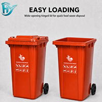 Poubelle en plastique PP écologique de 240 L, grande taille, couvercle ouvert, seau de rangement extérieur, poubelle à ordures et à déchets, bac de recyclage