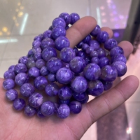 Bracelet en pierre de charoïte de haute qualité, pierre naturelle, perles rondes
