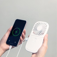 Ventilateur de cou portable pliable avec batterie externe USB, ventilateur électrique portatif pour usage extérieur et domestique, en plastique