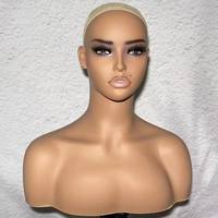 Mannequin Tête en Plastique avec Buste, Support pour Perruques et Présentoir à Bijoux