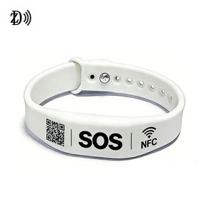 ZD # สายรัดข้อมือซิลิโคน NFC แบบกำหนดเองได้ 16 แบบ พร้อม QR Code สำหรับบัตรประจำตัวทางการแพทย์ NTAG213 สำหรับผู้ใหญ่และเด็ก - Product Image 3