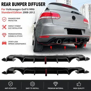 สำหรับ Golf 6 MK6 รุ่นมาตรฐาน ปี 2008-2012 ชุดแต่งกันชนหลัง ดิฟฟิวเซอร์ ฝาครอบด้านล่าง ชุดแต่งตัวถังรถยนต์ - Product Image 1