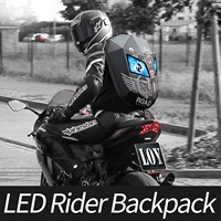 Mochila Moto LED LOY GTX-6 Caballero de Fuego, Pantalla Ojos Digitales Programable APP, Estampado Moto Impermeable para Hombre