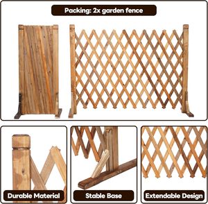 SHENGCHENG - Valla telescópica de madera maciza de color natural para patio, jardín, villa, balcón - Product Image 4