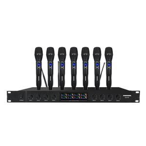 ไมโครโฟนบันทึกวิดีโอแบบไดนามิกโลหะระดับมืออาชีพ GA80 ไมโครโฟนไร้สาย UHF 8 ช่องแบบมือถือสำหรับคาราโอเกะ - Product Image 1