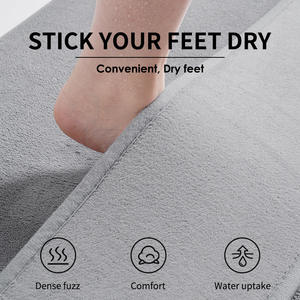 Alfombra de Baño de Espuma Viscoelástica Gruesa de 30 mm, Absorbente, Antideslizante, Rectangular, de Color Sólido, Diseño Minimalista - Product Image 5